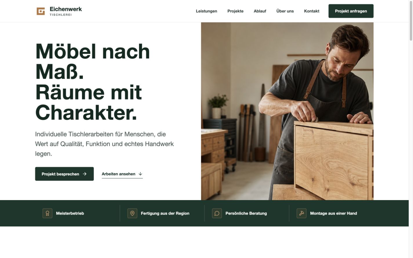 Website-Ansicht: Eichenwerk