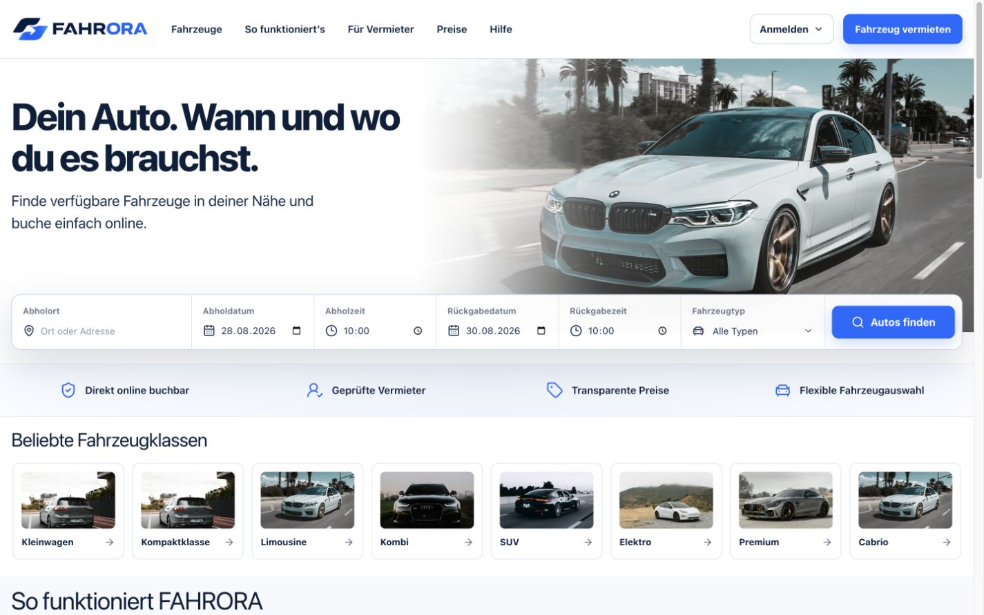 Website-Referenz Fahrora