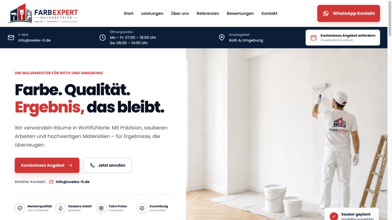 Website-Ansicht: Farbexpert