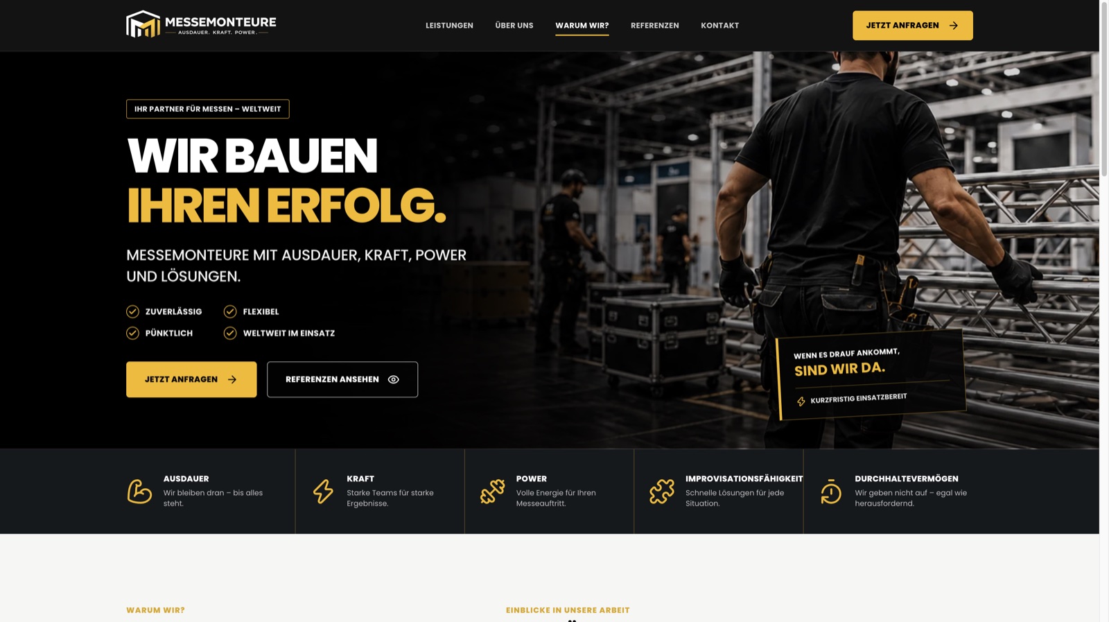 Website-Ansicht: Messemonteure