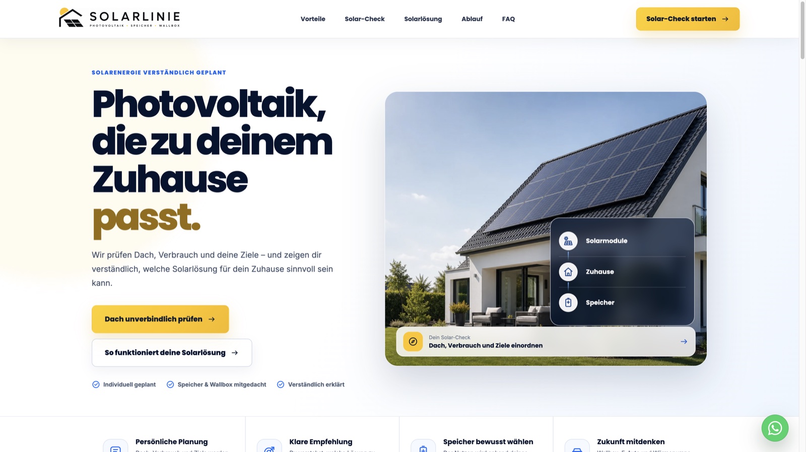 Website-Ansicht: Solarlinie